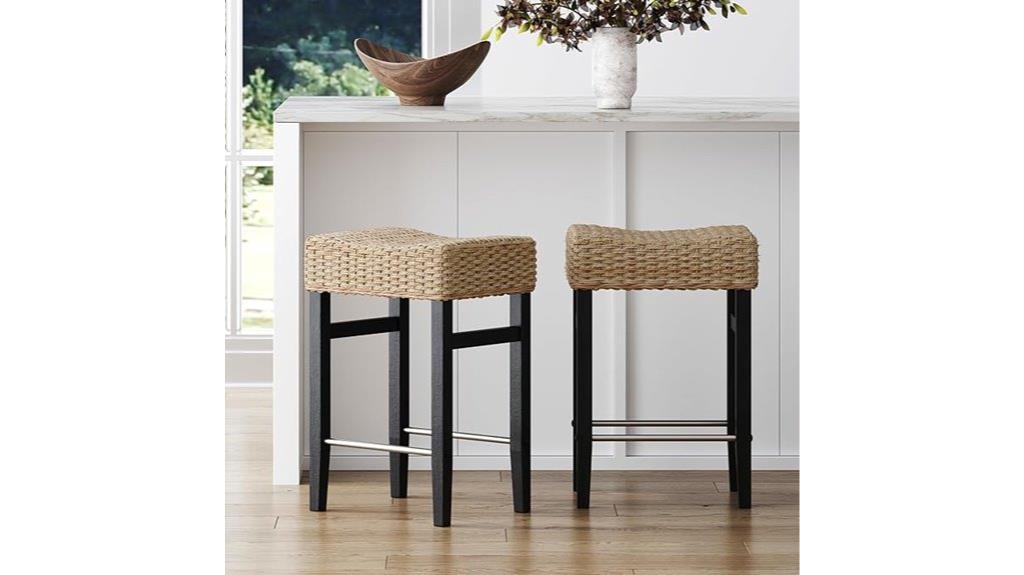 nathan rattan woven bar stool