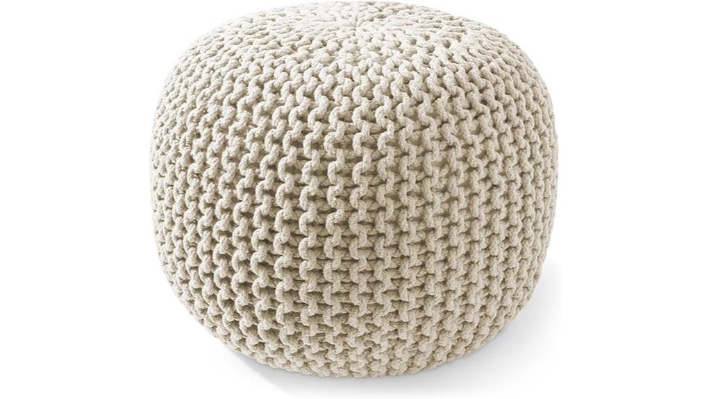 natural round ottoman