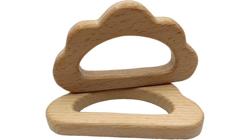 natural wooden cloud teethers