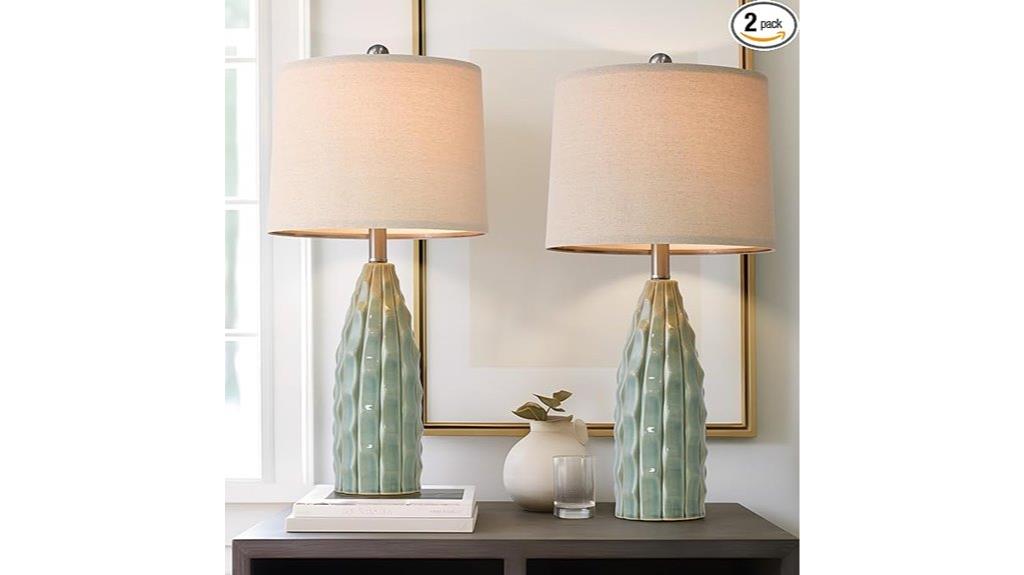 pair of ceramic lamps