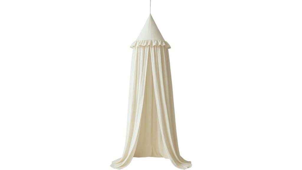 pastel ruffled kids bed canopy