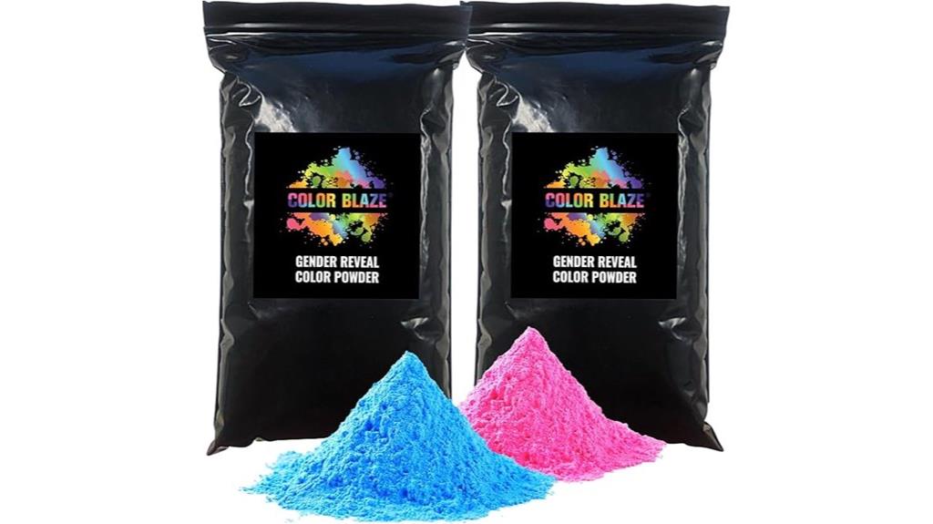 pink and blue powder