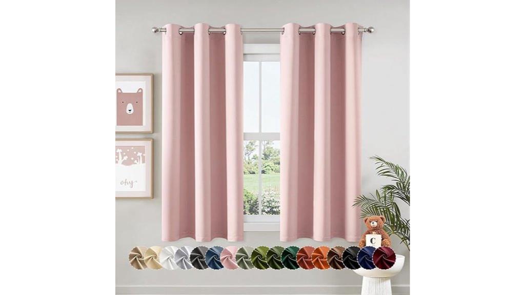 pink blackout bedroom curtains