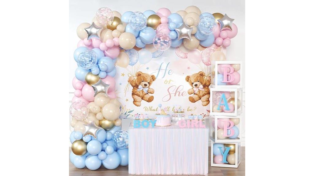 pink blue bear balloons