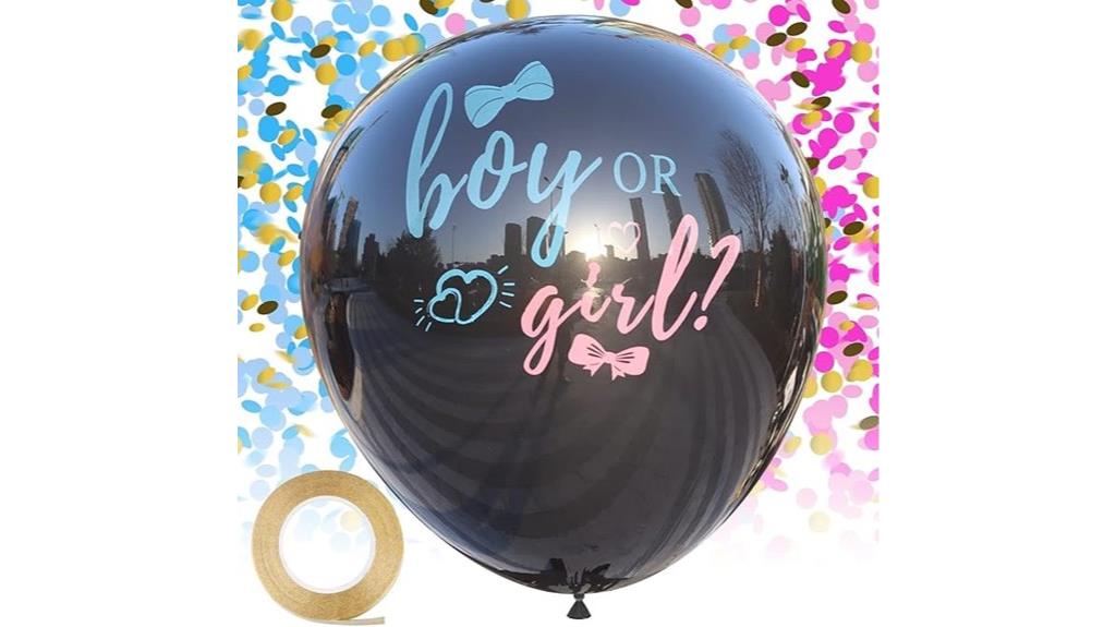 pink blue confetti balloon set