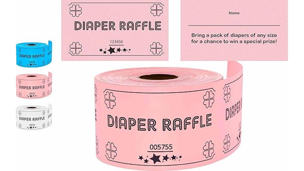 pink diaper raffle tickets