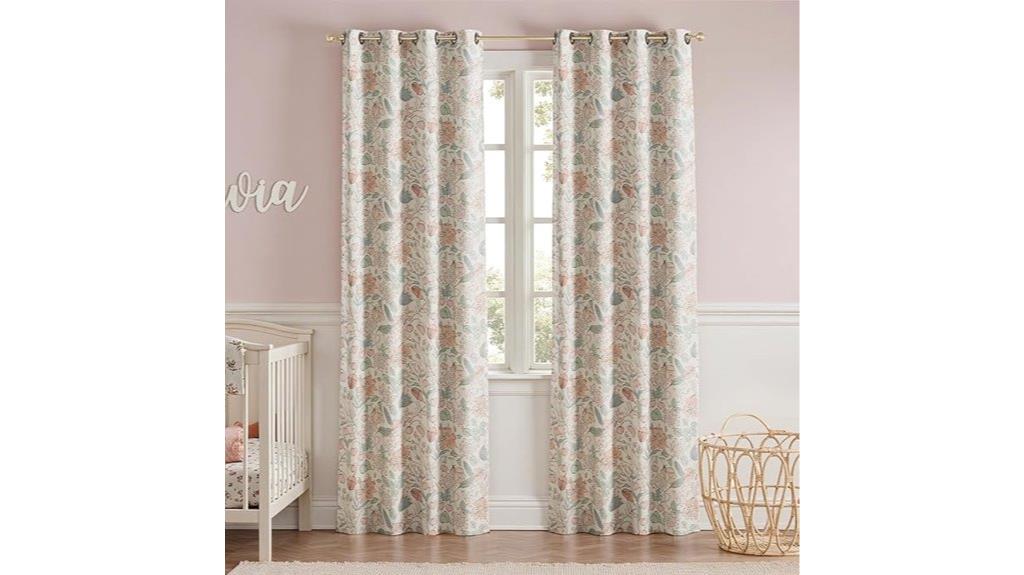 pink floral blackout curtains