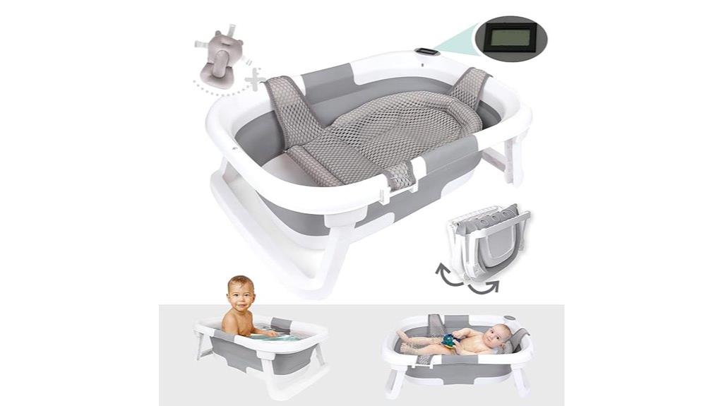 portable baby bathtub with thermometer
