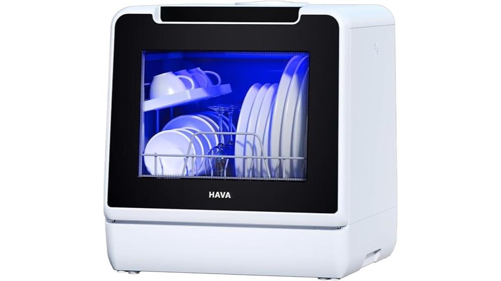 portable countertop dishwasher with eight wash programs