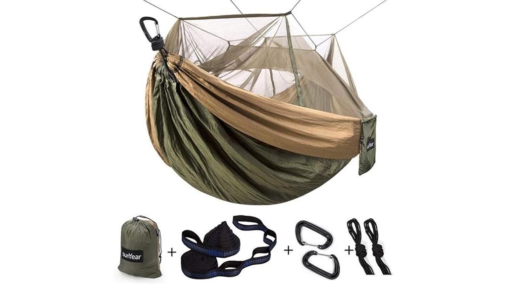 portable double hammock with net