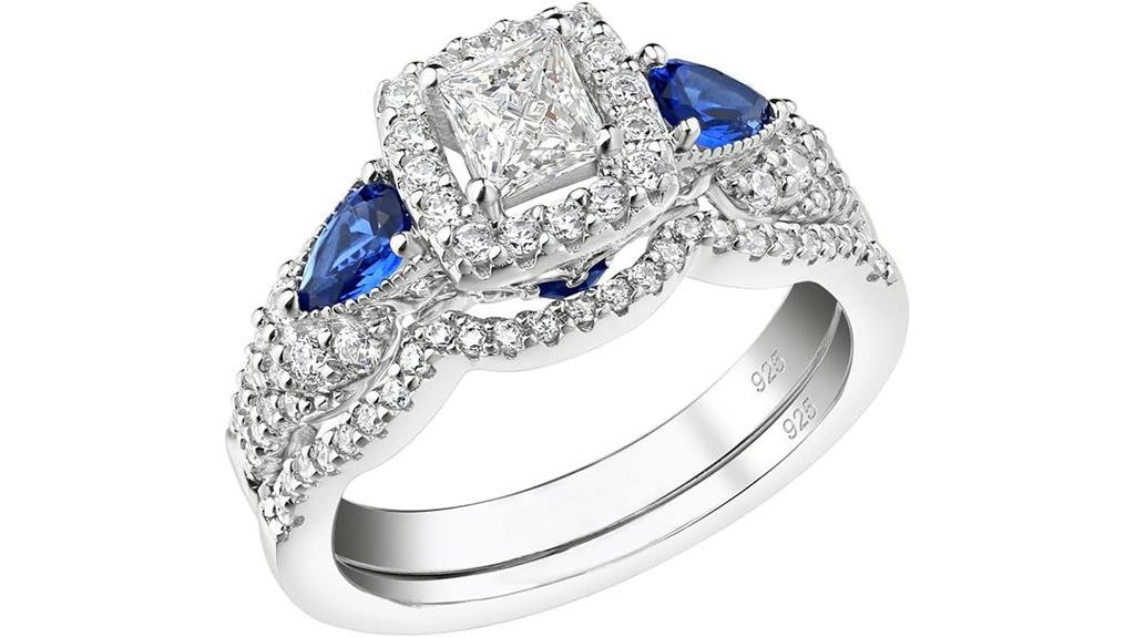 princess pear blue sapphire