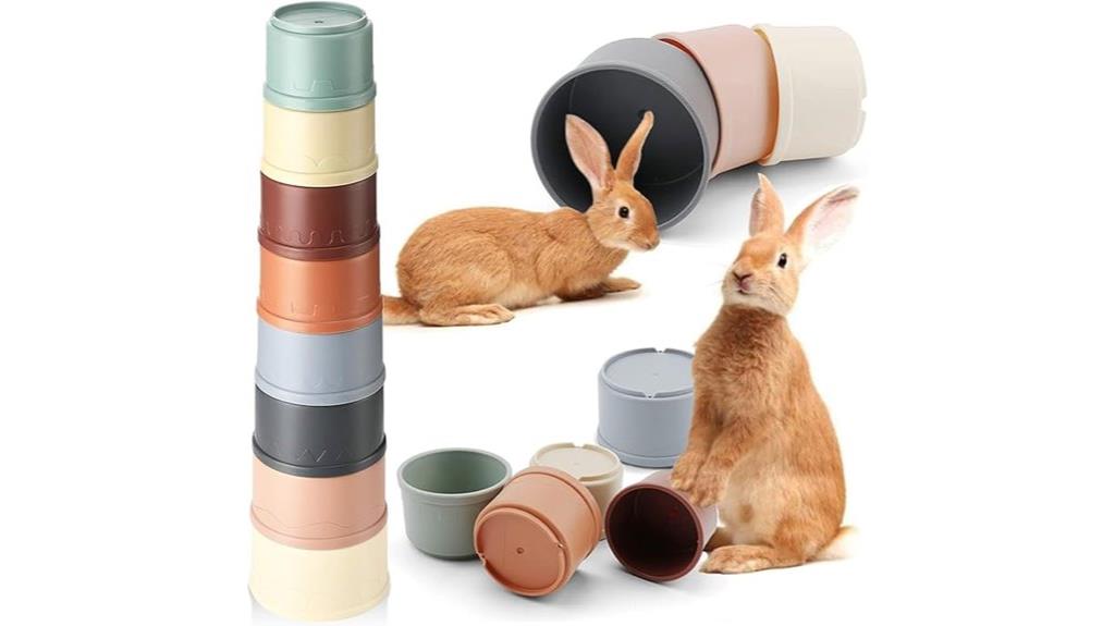 rabbit stacking cups set