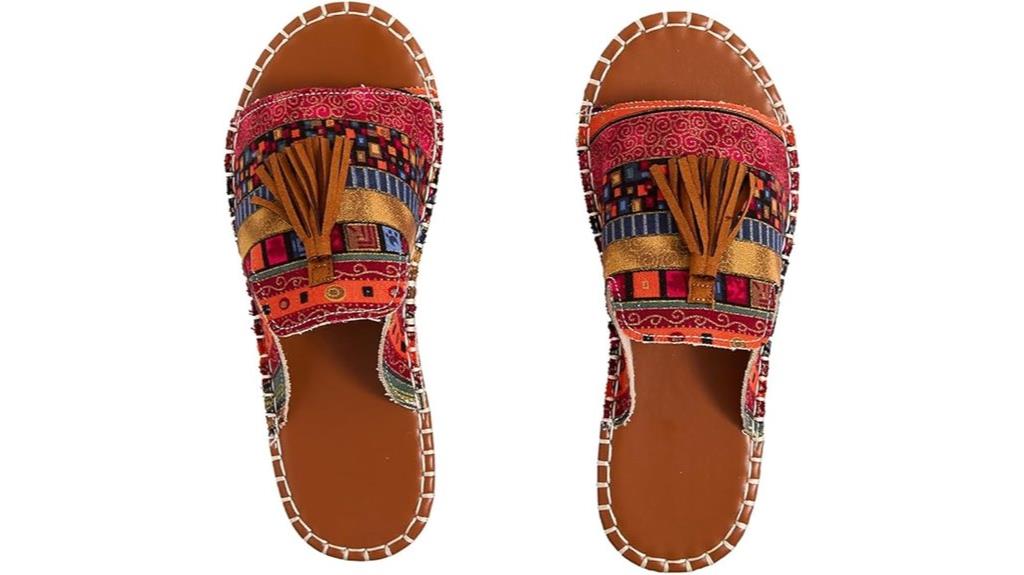 rainbow colored flat sandals