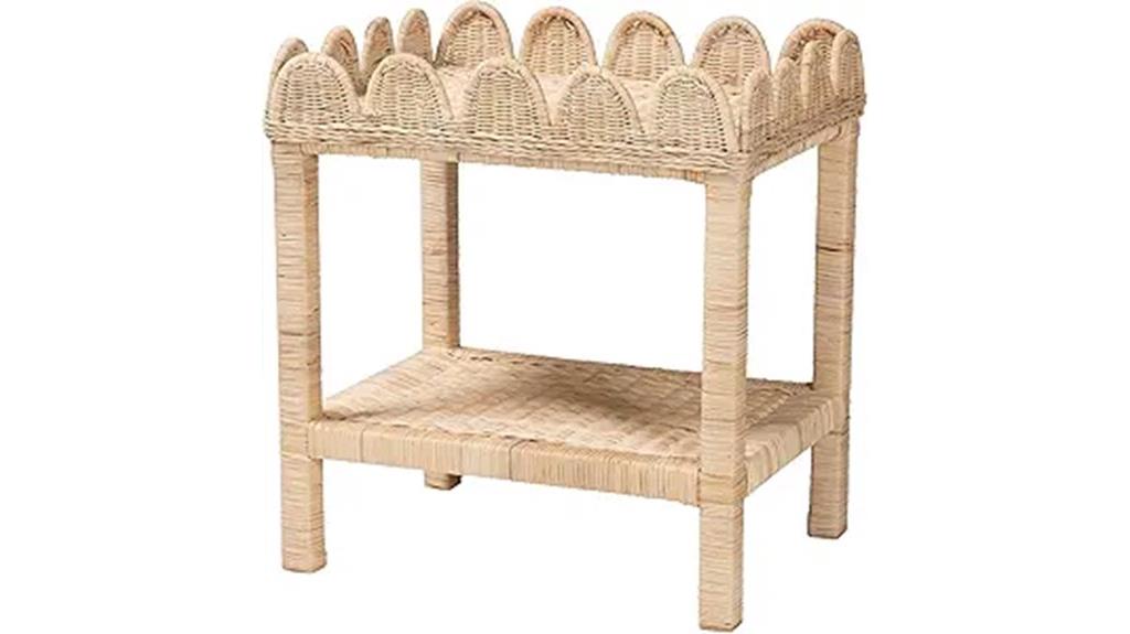 rattan 2 tier side table