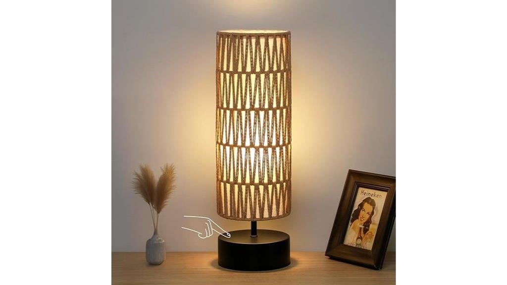 rattan bedside lamp