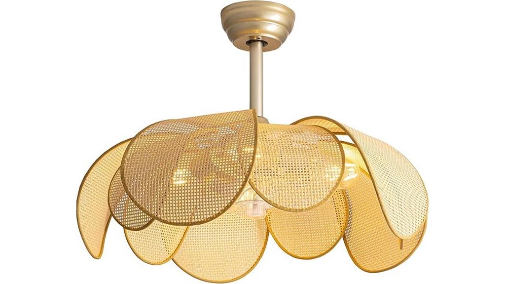 rattan boho ceiling fan