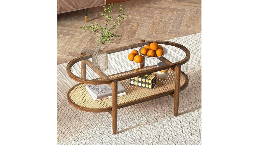 rattan coffee table storage