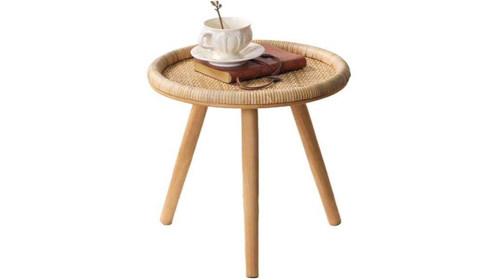 rattan round coffee table
