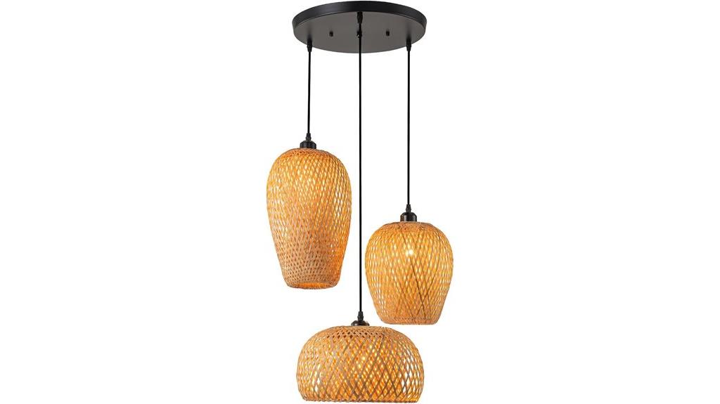 rattan wicker pendant lamp