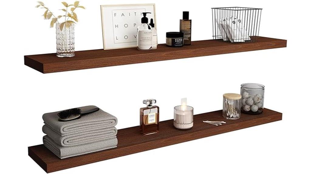 reclaimed wood floating shelves