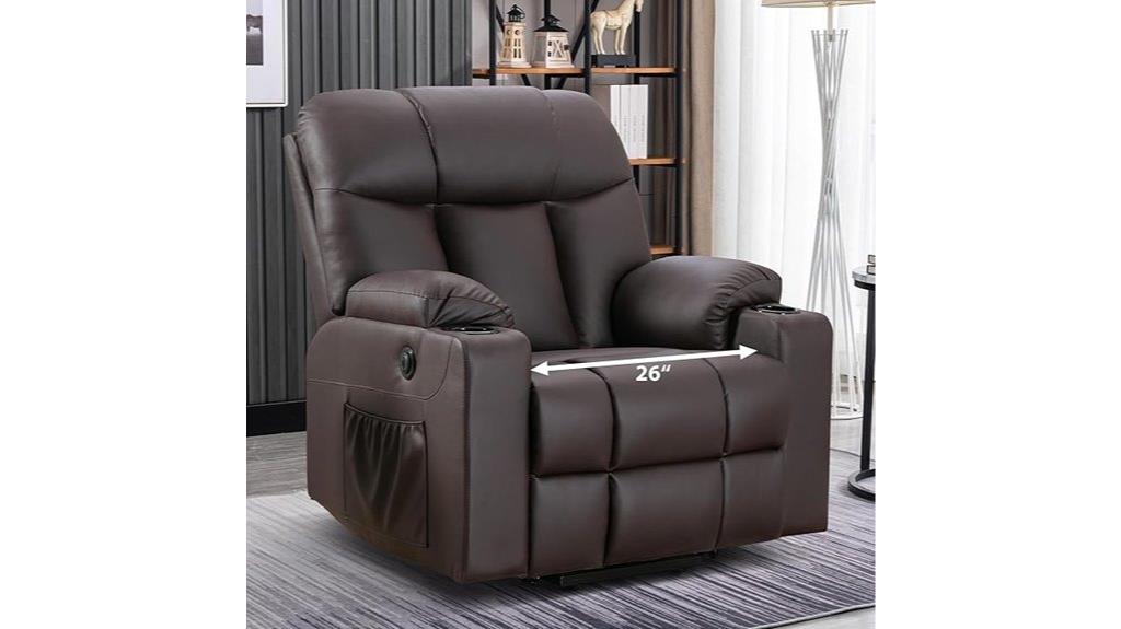 recliner with massage heater