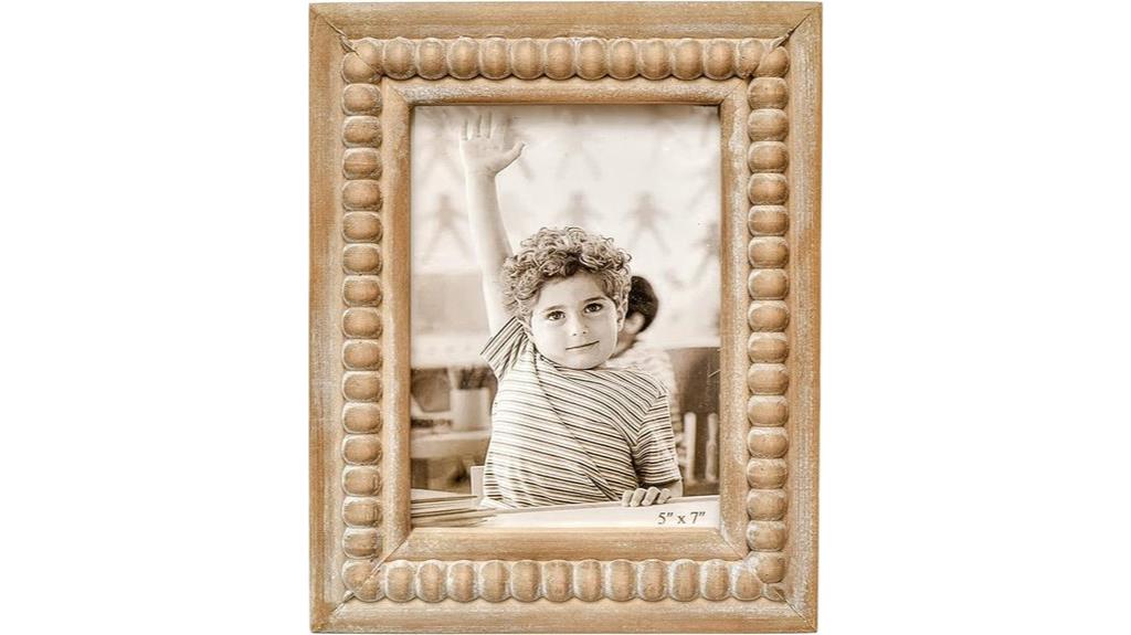 rectangular beaded wood frame