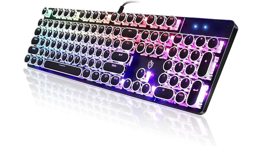 retro blue switch keyboard