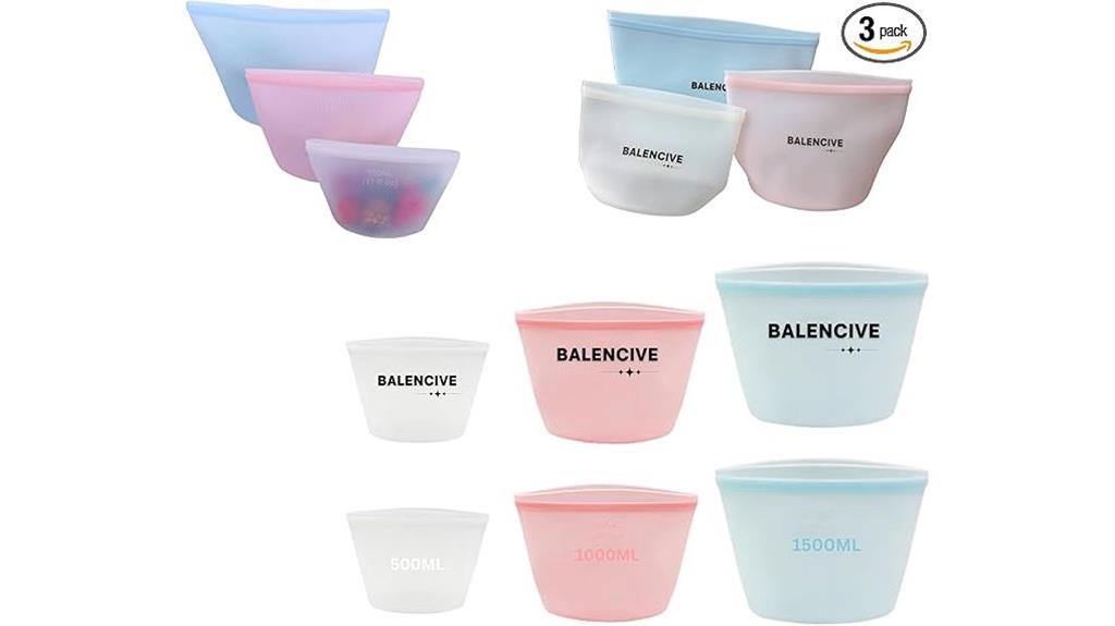 reusable silicone food storage