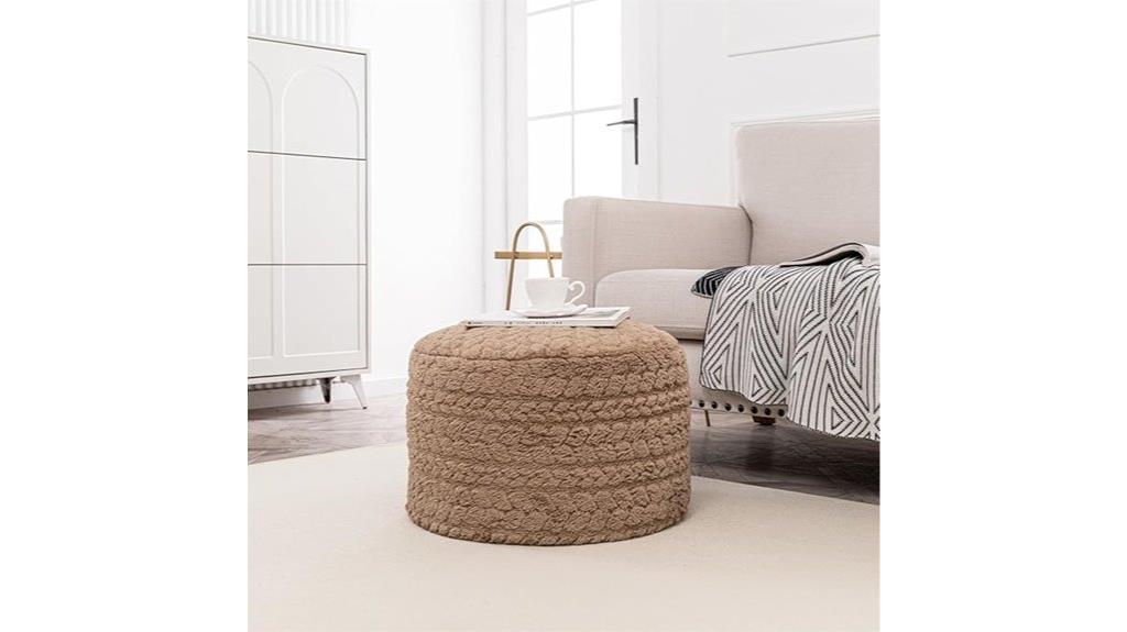 round boho floor ottoman