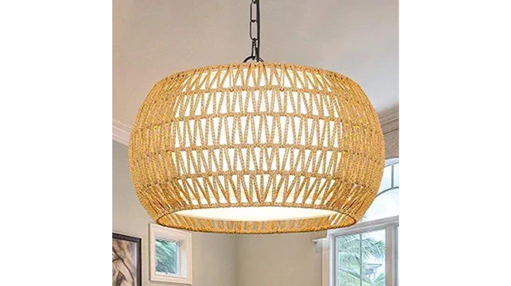 rustic rattan farmhouse chandelier