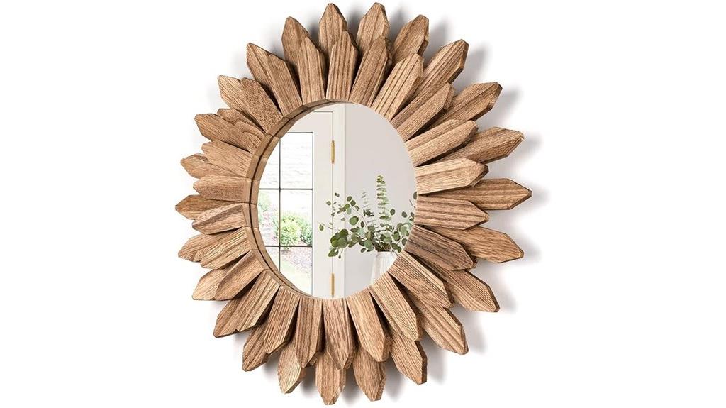 rustic sunburst wall mirror