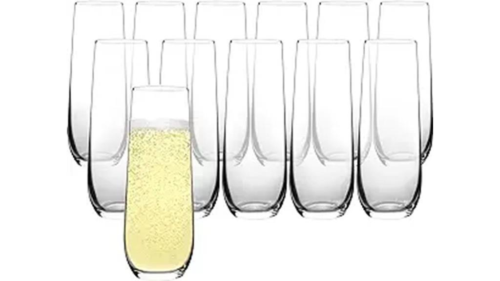 set of 12 crystal glasses