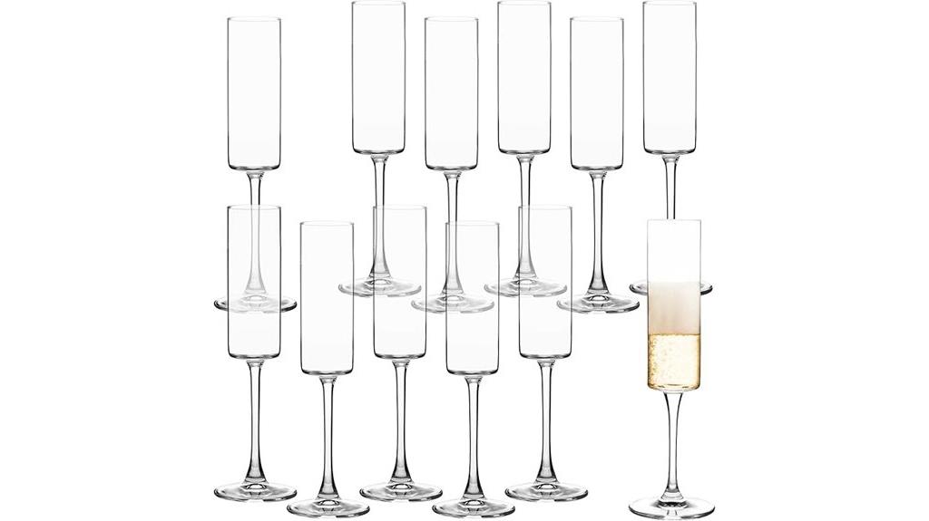 set of 12 long stem flutes