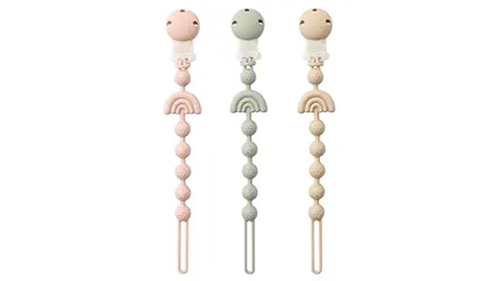 set of 3 pacifier clips