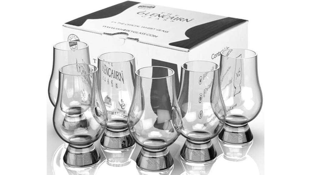 set of six clear whiskey glasses