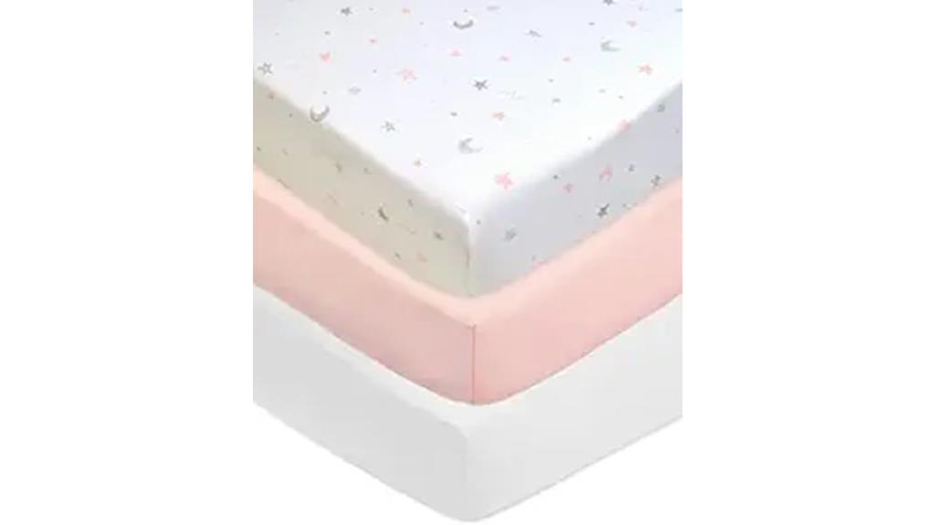 set of three crib sheets
