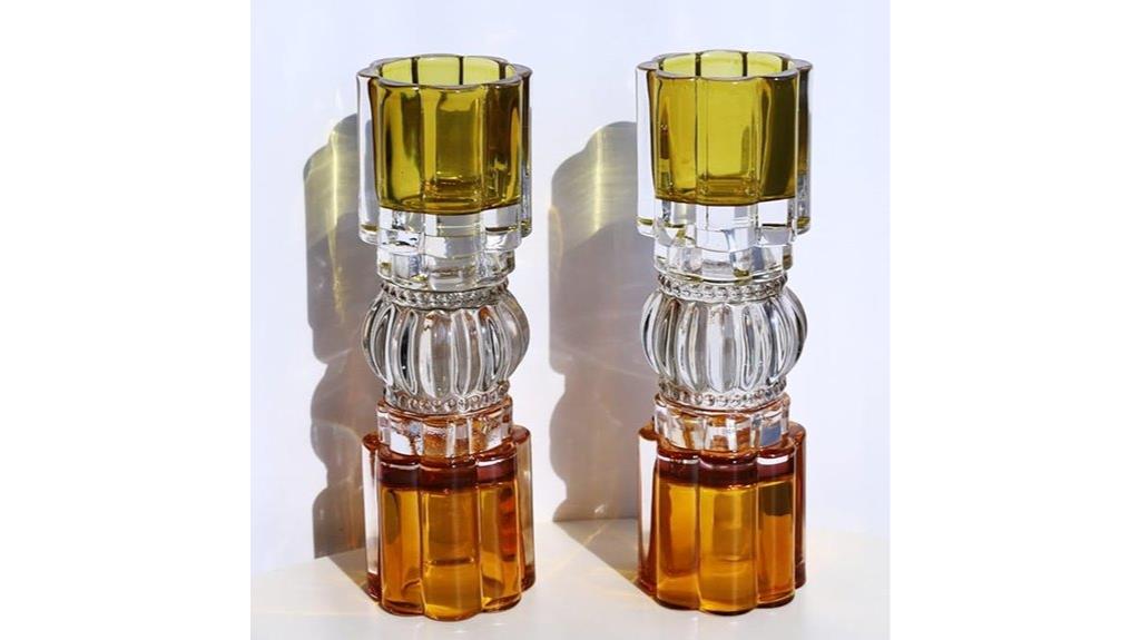 set of two amber candles