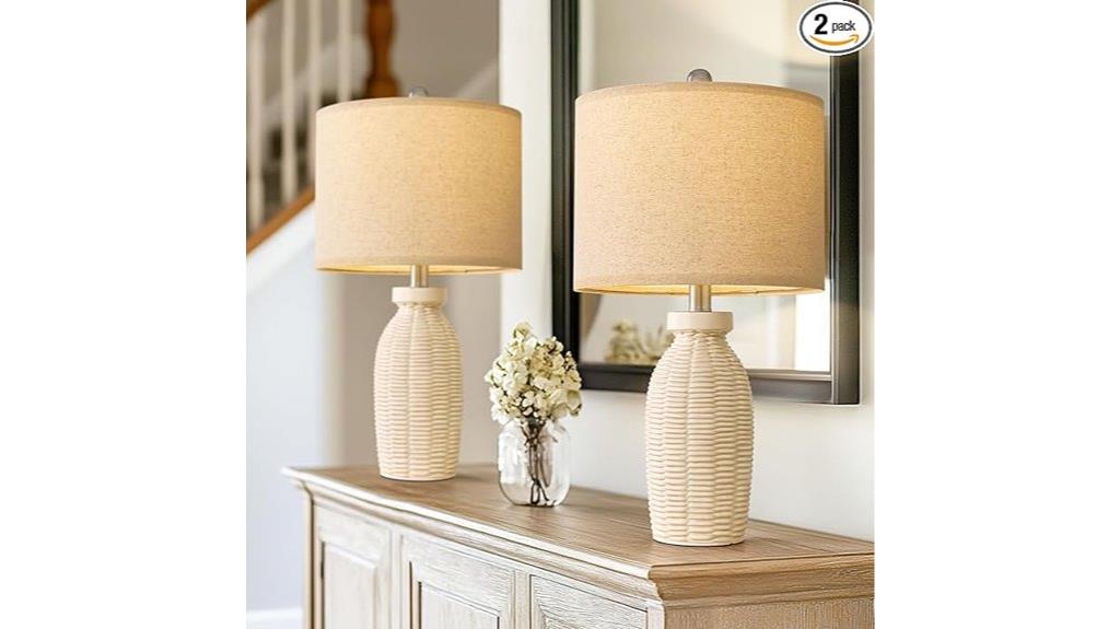set of two bedroom lamps