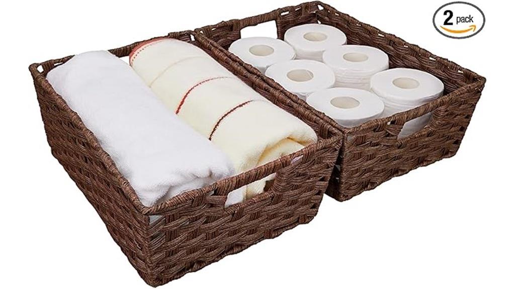 set of two wicker baskets