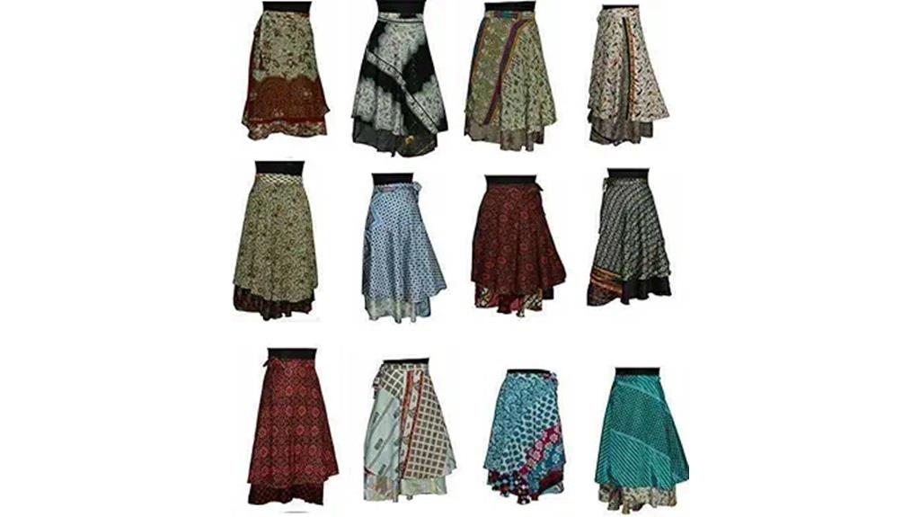 silk floral wrap skirt