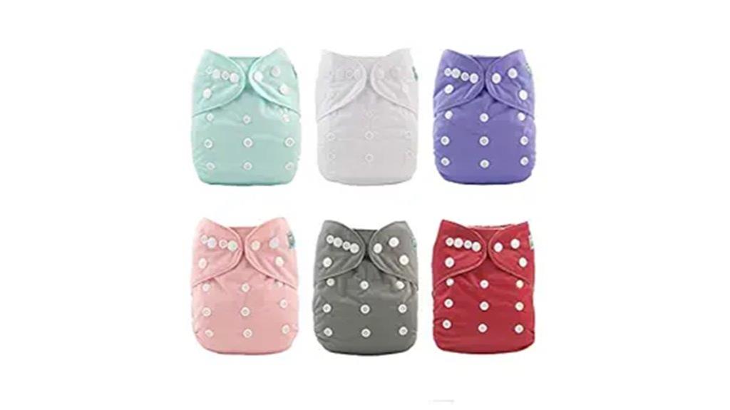 six cloth diapers included