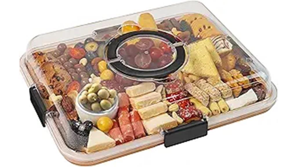 six compartment clear lid