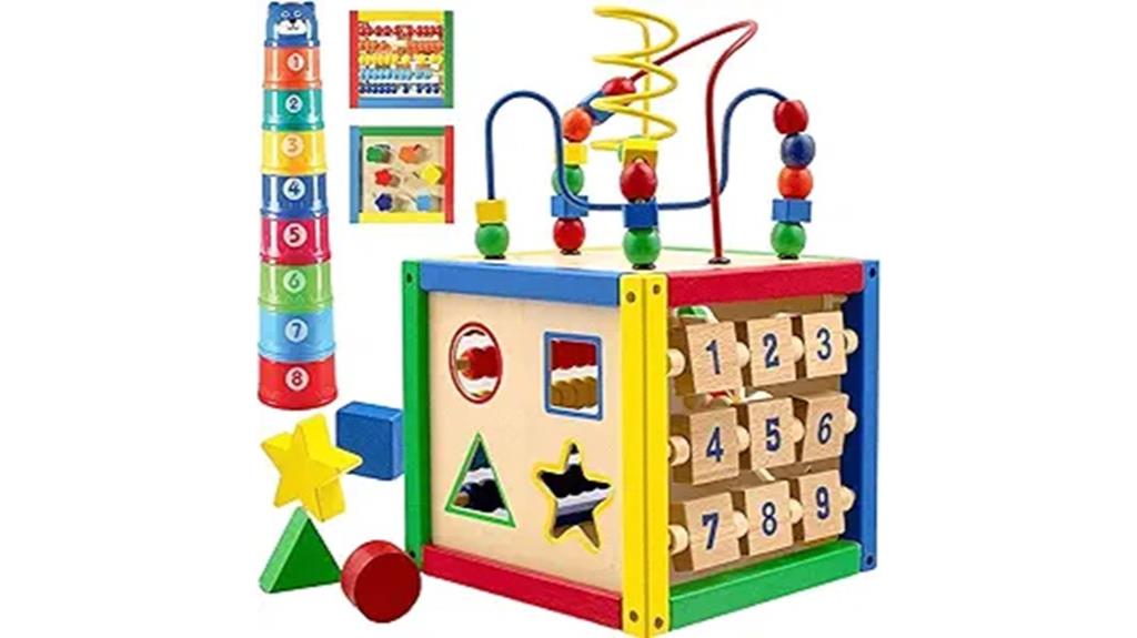 six in one wooden cube