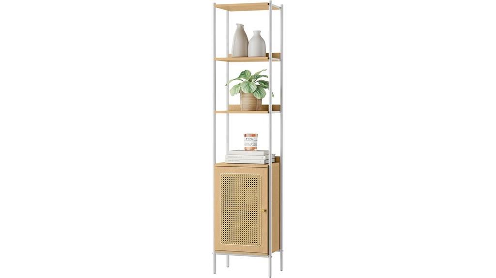 six tier rattan door bookshelf