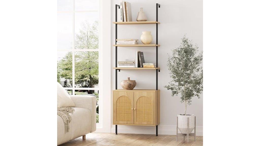 six tier wall mount bookcase