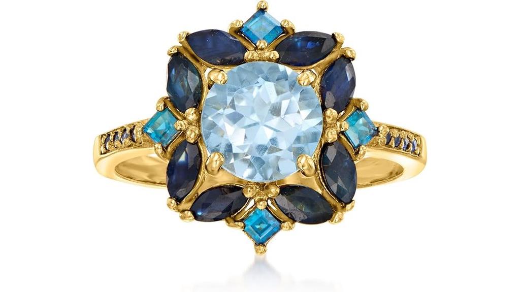 sky blue topaz sapphire ring