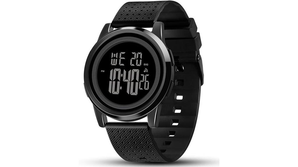 slim waterproof digital watch