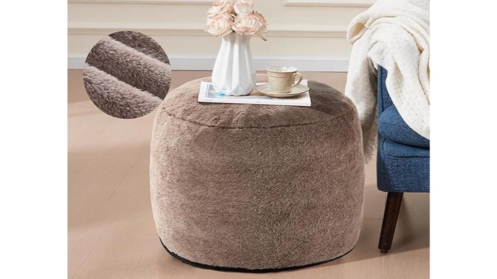 small brown round ottoman
