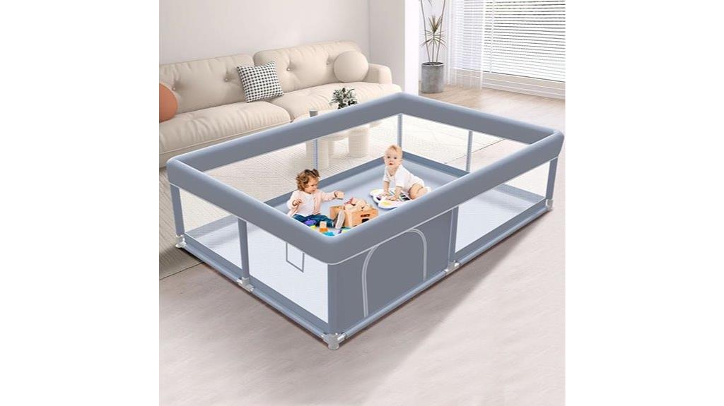 spacious soft mesh playpen