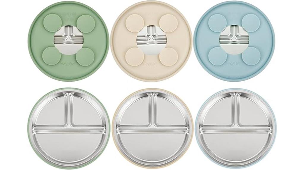 stainless baby suction plates